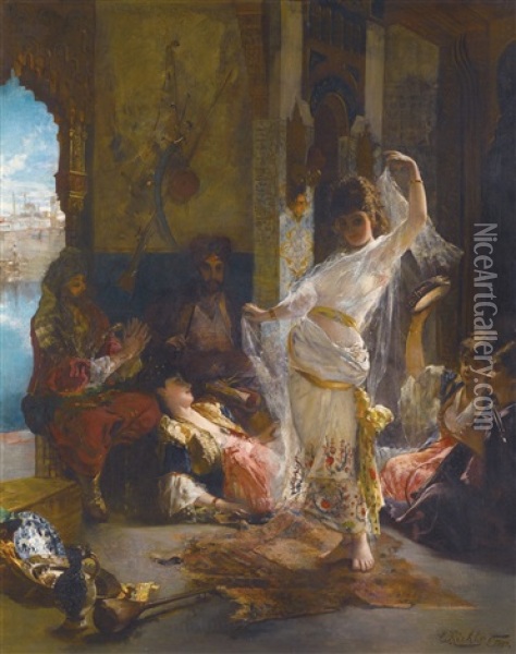 La Danse Oil Painting - Edouard Frederic Wilhelm Richter