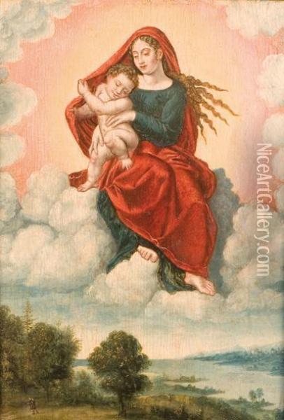 Virgen Con El Nino Oil Painting - Giovanni Francesco Caroto