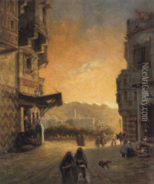 Partie In Kairo Oil Painting - Erwin Carl Wilhelm Guenther