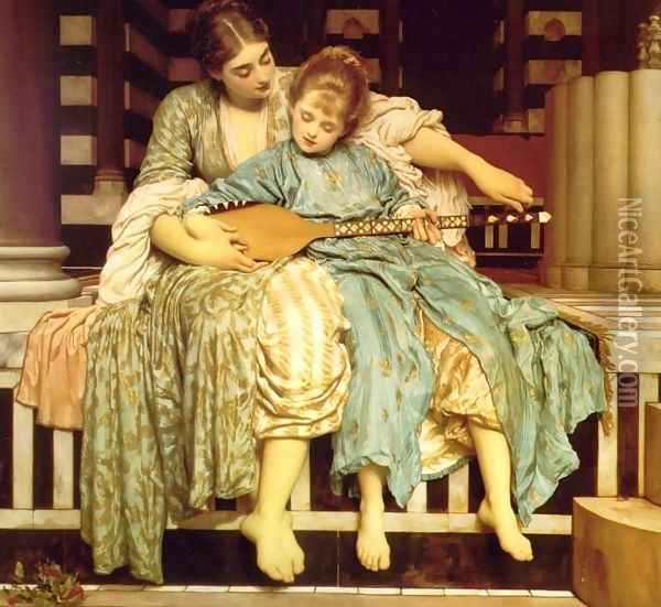 The Music Lesson Oil Painting - Lord Frederick Leighton