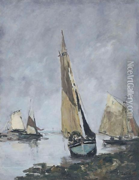 Le Port De Trouville Oil Painting - Eugene Boudin