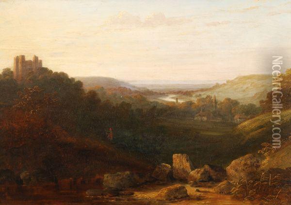 On The Wye Oil Painting - James Baker Pyne