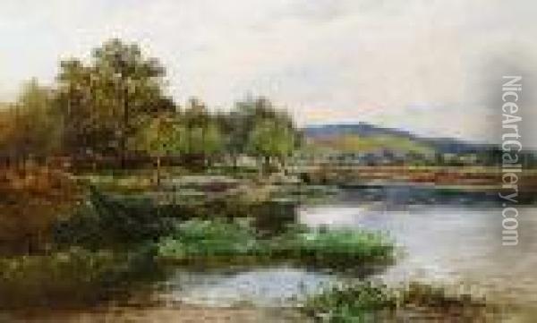 Figures By The River Oil Painting - Alfred Walter Williams