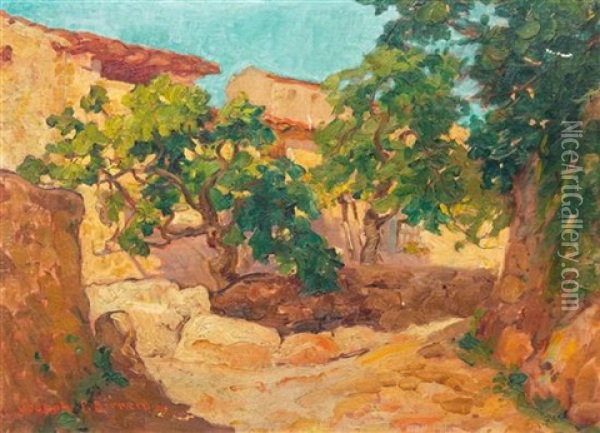 Rocky Landscape Oil Painting - Joseph Pierre Birren