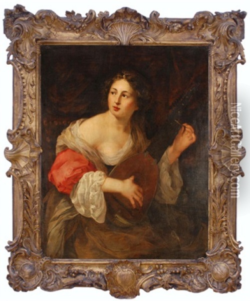 Junge Dame Mit Mandoline Oil Painting - Carle van Loo