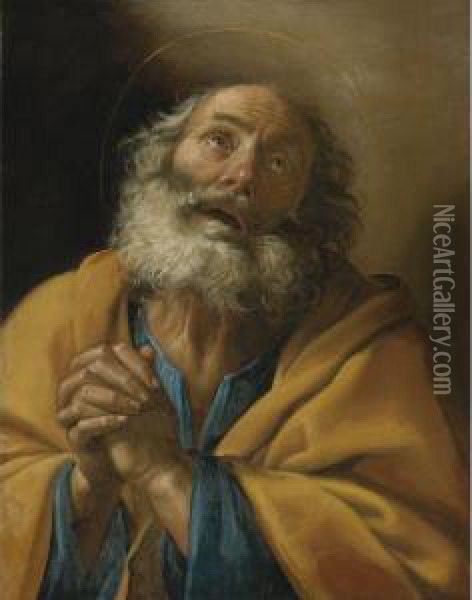 Penitent Saint Peter Oil Painting - Giuseppe Vermiglio