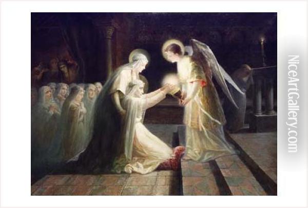 La Communion Oil Painting - Anne-Marie Esprit