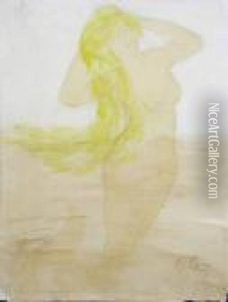 Drawing Of A Mermaid Oil Painting - Auguste Rodin