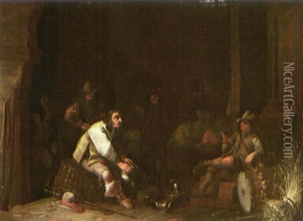 Soldaten Im Nachtlager Oil Painting - Anthonie Palamedesz