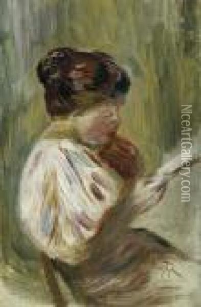 Femme Lisant Oil Painting - Pierre Auguste Renoir