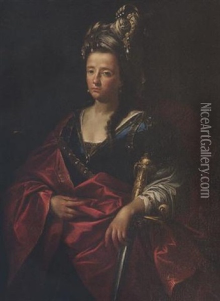 Ritratto Di Donna In Veste Di Minerva Oil Painting - Francesco Monti