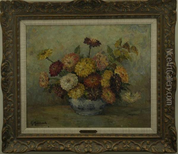 Still Life With Bowl Of Flowers Oil Painting - Master Of The Hartford Still Life