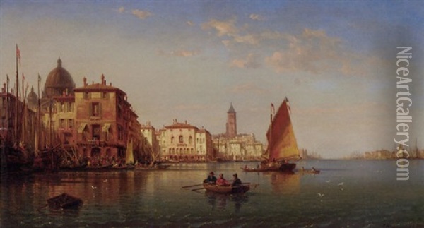 Venice Oil Painting - Charles Euphrasie Kuwasseg