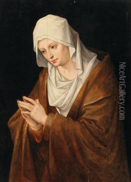 Our Lady Of Sorrows Oil Painting - Cornelis van Cleve