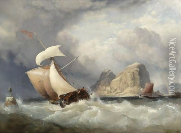 The Rock And The Royal Castle Of Dumbarton On The Clyde Oil Painting - Edward William Cooke