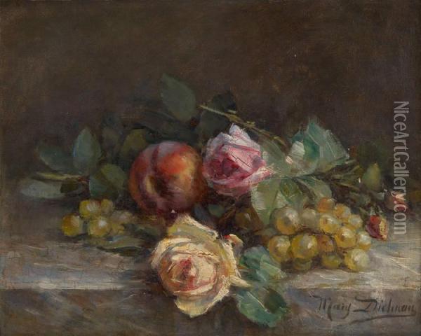 Jetee De Fleurs Avecfruits Oil Painting - Marguerite Dielman