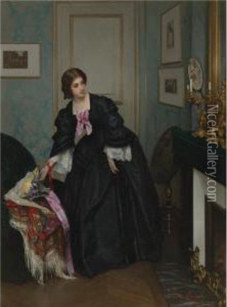 Look At The Time Oil Painting - Gustave Leonhard de Jonghe