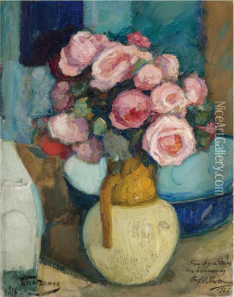 Roses Oil Painting - Leonid Ossipovich Pasternak