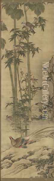 Birds and Flowers Qing Dynasty Kangxi Period 10 Oil Painting - Wu Huan