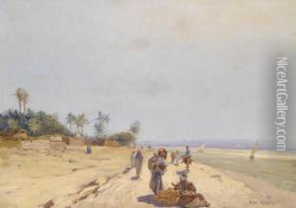 On The Bank Of The Nile Oil Painting - Max Friedrich Rabes