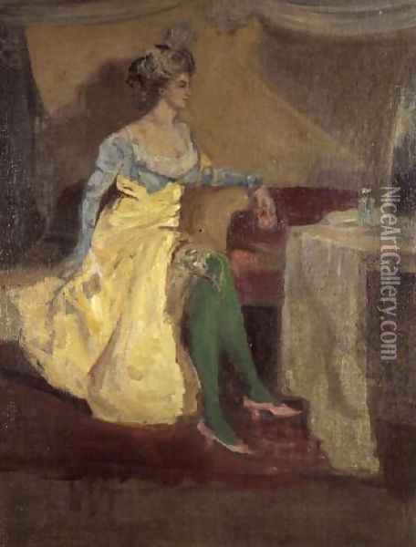 The Green Stockings Oil Painting - Charles Edward Conder