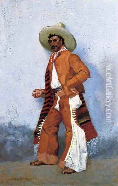 A Vaquero Oil Painting - Frederic Remington