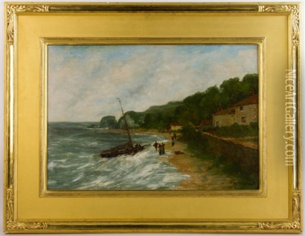 Boat On Beach Oil Painting - Harry Aiken Vincent