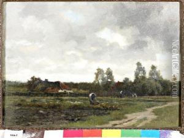 Op Den Akker Oil Painting - Willem II Steelink