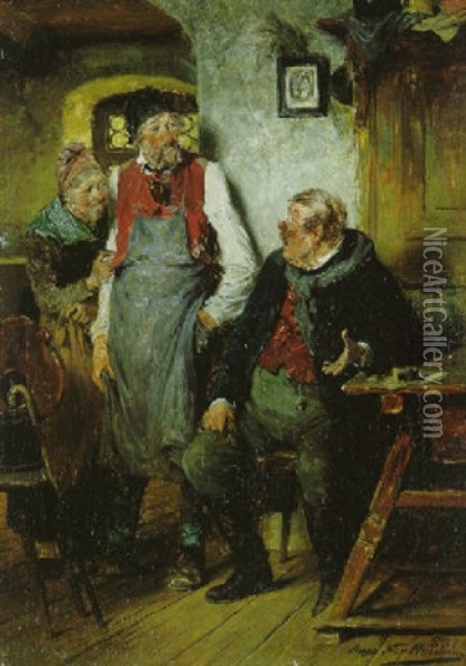 Der Handel Im Wirthaus Oil Painting - Hugo Wilhelm Kauffmann