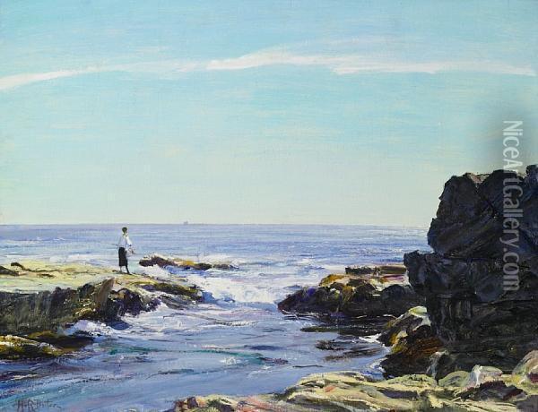 Bright Morning On The Rocks Oil Painting - Howard Russell Butler