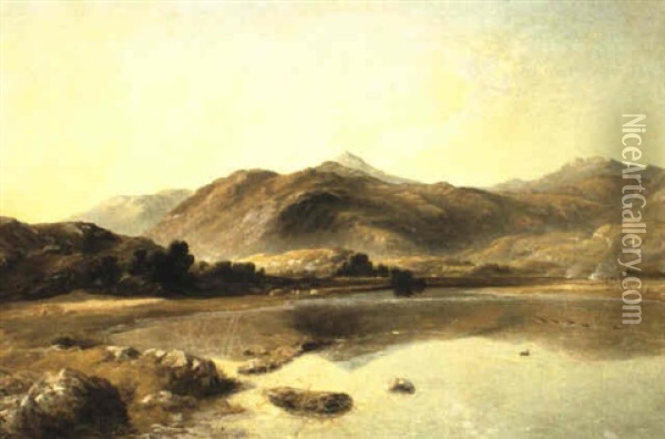A View Of Moel Siabod, North Wales Oil Painting - Thomas Danby