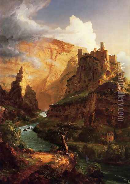 Valley of the Vaucluse Oil Painting - Thomas Cole