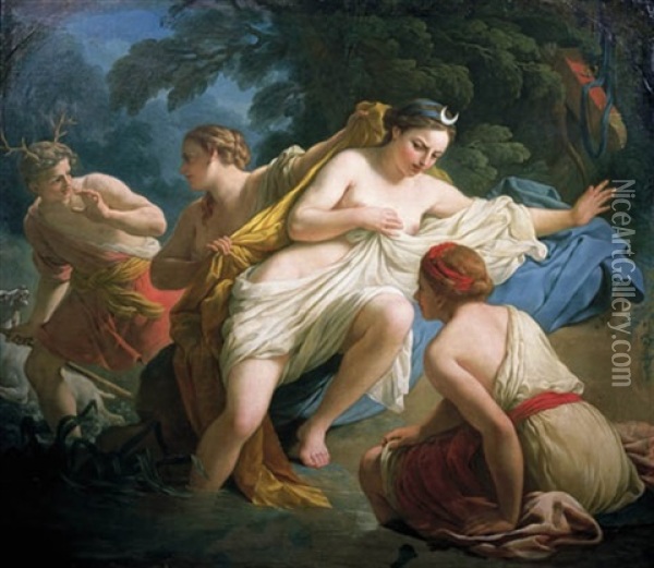 Diana And Actaeon Oil Painting - Louis Jean Francois Lagrenee