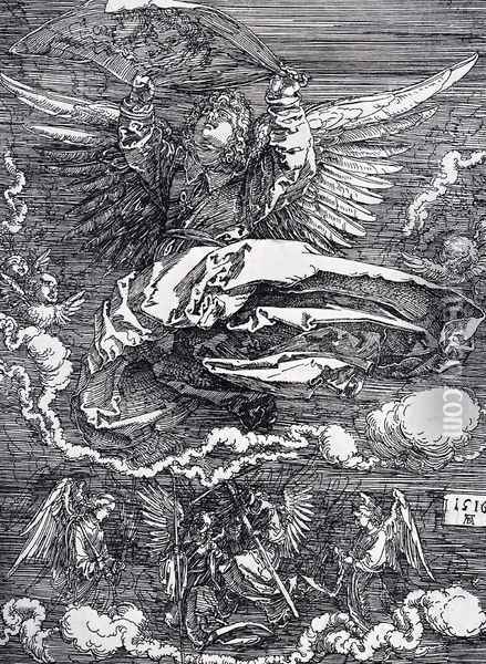 Sudarium Spread Out By An Angel Oil Painting - Albrecht Durer