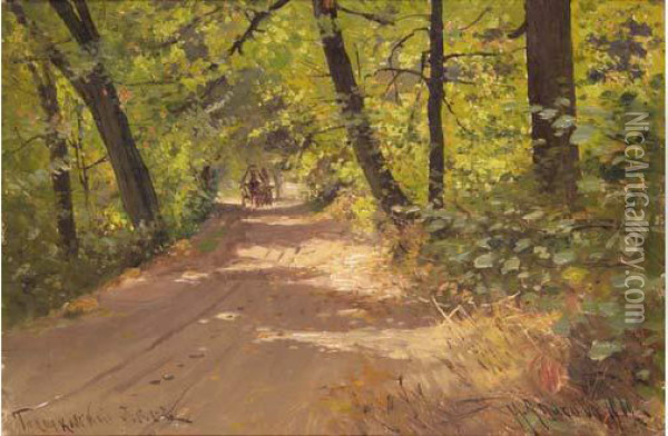 Gladkovsky Forest Oil Painting - Mikhail Alisov