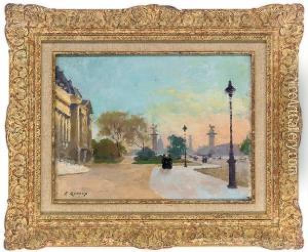 Avenue Alexandre Iii, Paris Oil Painting - Jules Ernest Renoux