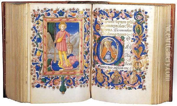 Book of Hours for the Use of Rome (Folios 169v-170r) Oil Painting - Zanobi Strozzi