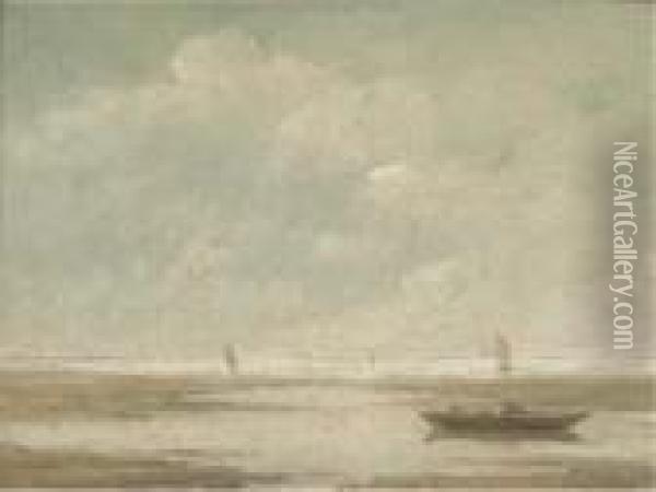 A Fishing Boat Come Ashore Oil Painting - Pietro Fragiacomo