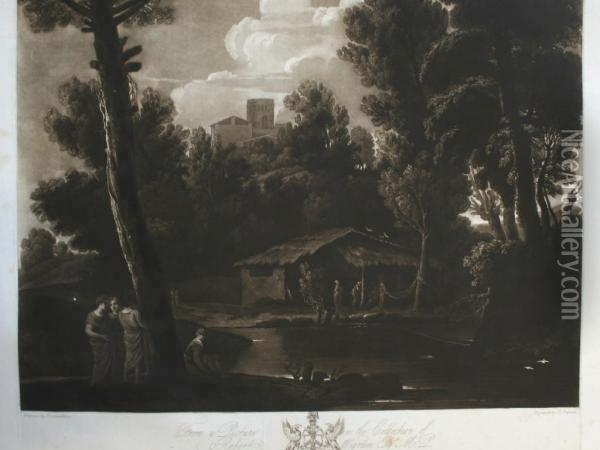 (italianate Landscape With Figures By A Pool) Oil Painting - Domenichino
