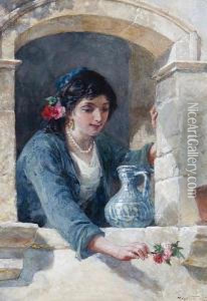 A Spanish Beauty Oil Painting - Frank William Warwick Topham