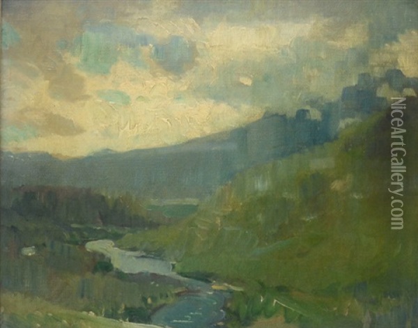 Valley Thru The Mountains Oil Painting - Oliver Dennett Grover