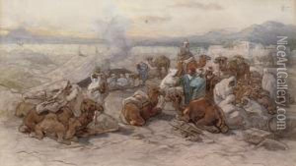 An Arab Encampment Oil Painting - Guido Bach