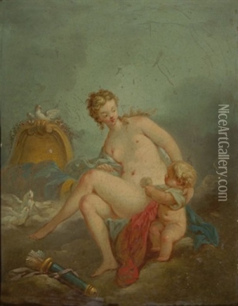 Venus Und Amor Oil Painting - Jean-Baptiste van Loo