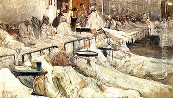 The Hospital Ward Oil Painting - Cesare Ciani