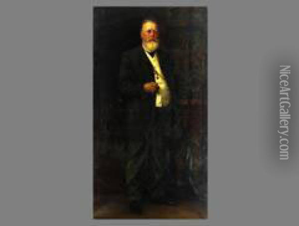 Portrait Eines Mannes Mit Bart Oil Painting - Toni Aron