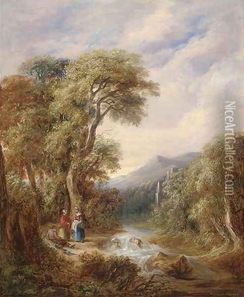 Near Matlock, Derbyshire Oil Painting - William P. Sherlock
