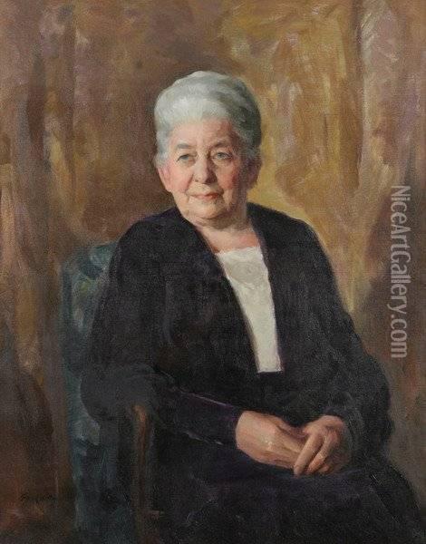 Portrait Of Grandmother Oil Painting - Frank Harold Hayward