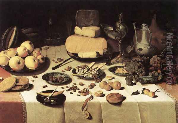 Laid Table 1622 Oil Painting - Floris Claesz Van Dijck