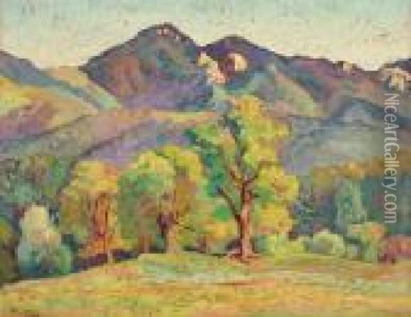 Piatra Craiului (cliff Of Theprince) Oil Painting - Ion Theodorescu Sion