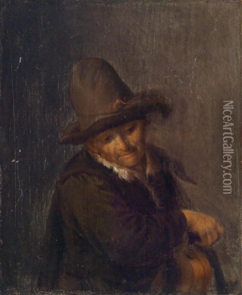 Ein Bauer Mit Einem Hohen Hut Oil Painting - Adriaen Jansz van Ostade